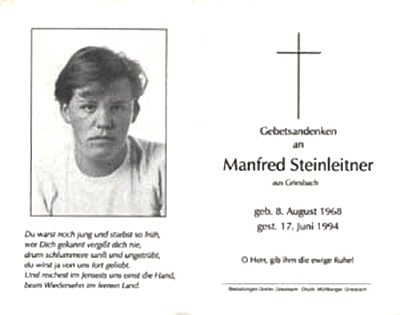 Manfred Steinleitner † 17. Juni 1994