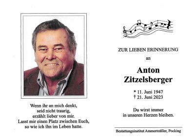 Anton Zitzelsberger † 21. Juni 2023