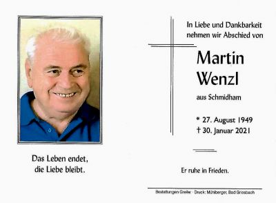 Martin Wenzl † 30. Januar 2021