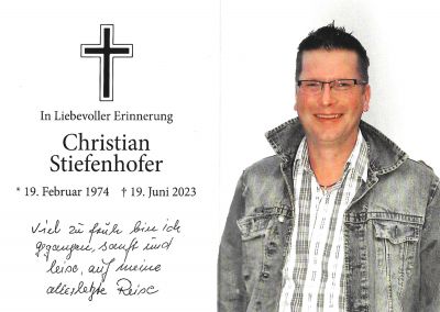 Christian Stiefenhofer † 19. Juni 2023