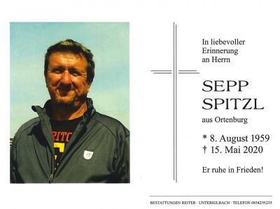 Sepp Spitzl † 15. Mai 2020