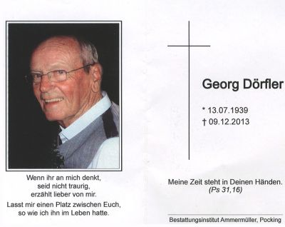 Georg Dörfler † 9. Dezember 2013