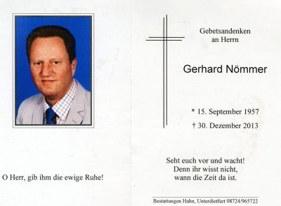 Gerhard Nömmer † 30. Dezember 2013