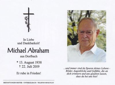 Michael Abraham † 22. Juli 2019
