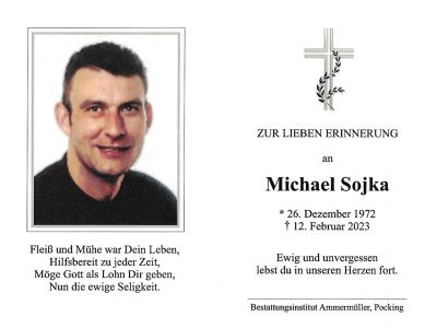 Michael Sojka † 12. Februar 2023