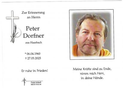 Peter Dorfner † 27. Mai 2025