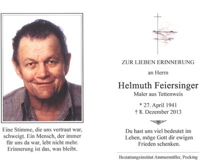 Helmuth Feiersinger † 8. Dezember 2013